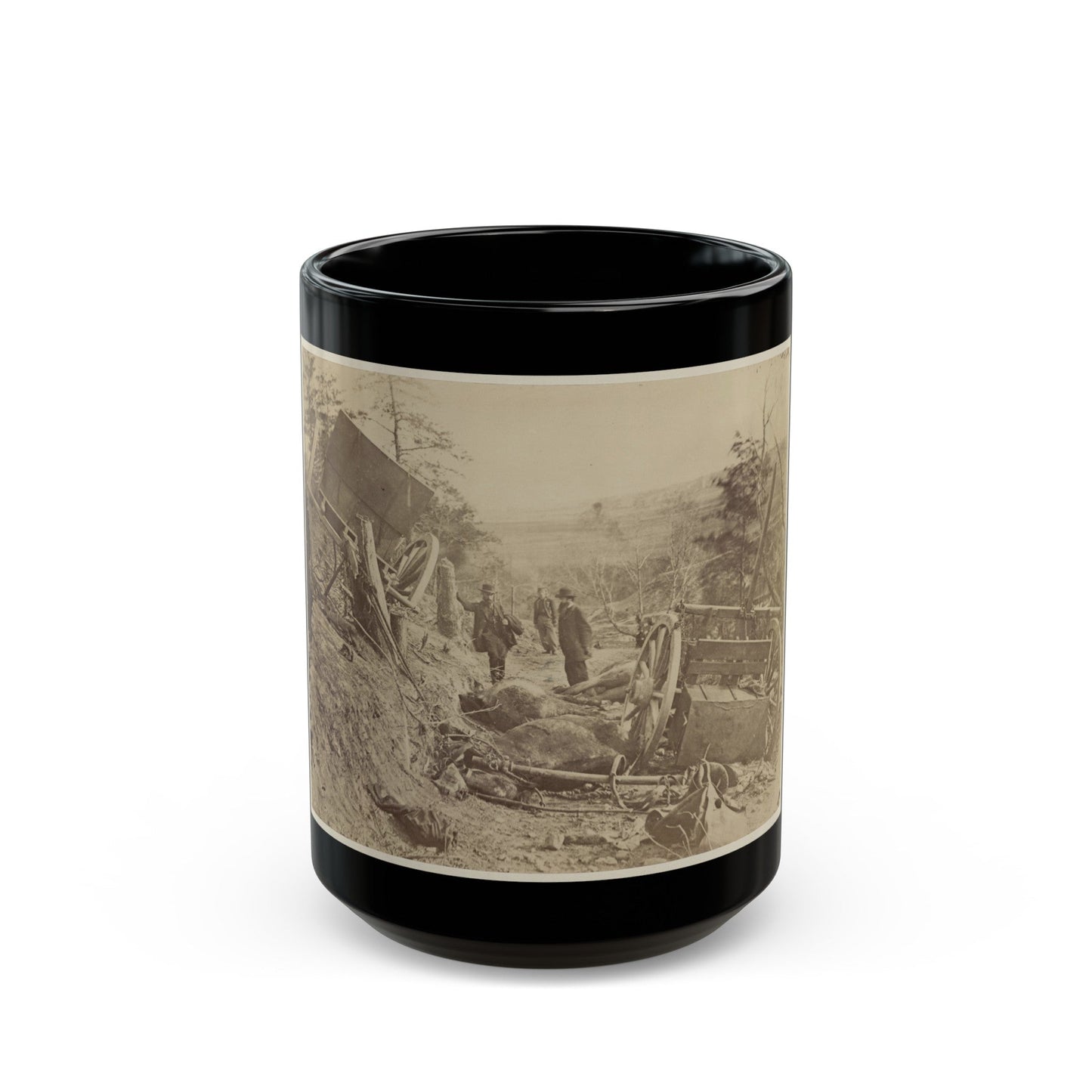 A Shattered Caisson, Fredericksburg, Va.(2) (U.S. Civil War) Black Coffee Mug-15oz-The Sticker Space