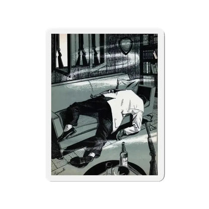 A Shot in the Dark, Bluebook Magazine, April 1956 (Magazine Illustration) Refrigerator Magnet 2 Inch - The Sticker Space