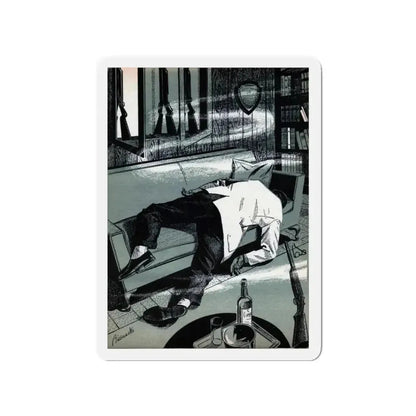 A Shot in the Dark, Bluebook Magazine, April 1956 (Magazine Illustration) Refrigerator Magnet 3 Inch - The Sticker Space