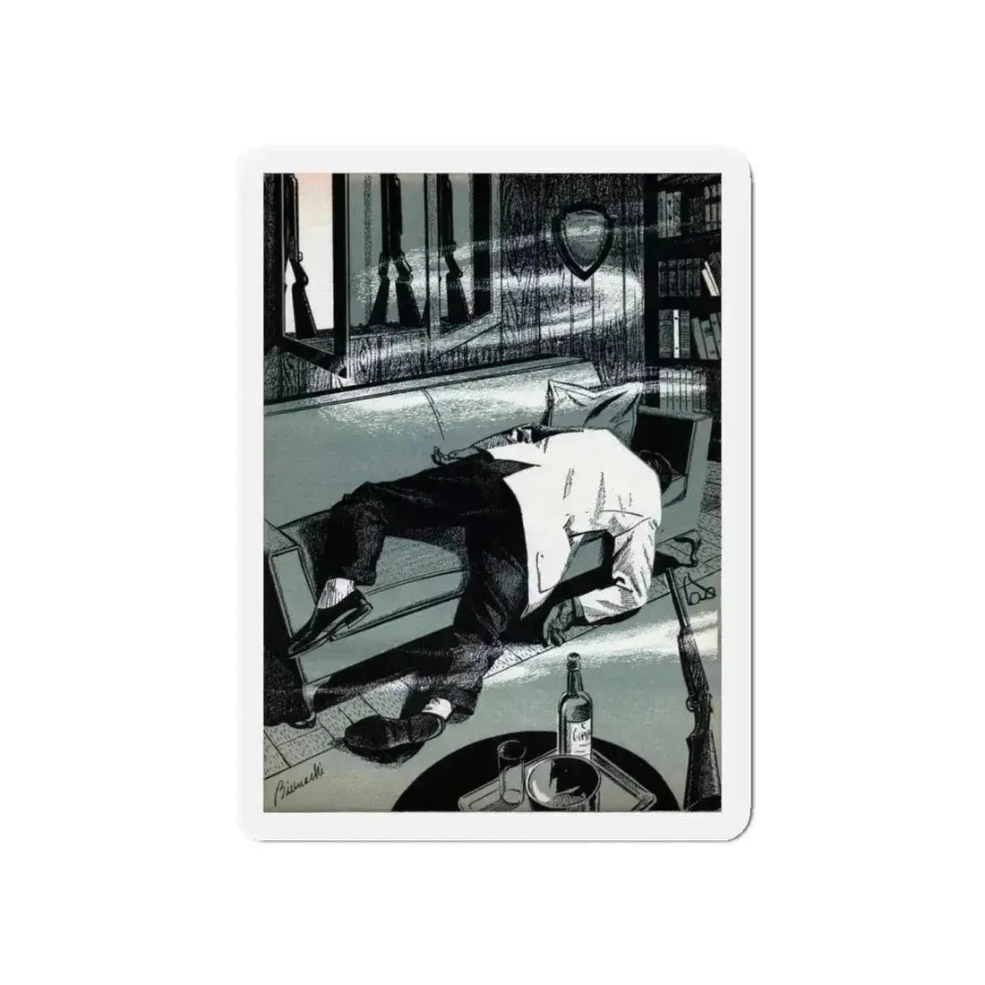 A Shot in the Dark, Bluebook Magazine, April 1956 (Magazine Illustration) Refrigerator Magnet 5 Inch - The Sticker Space