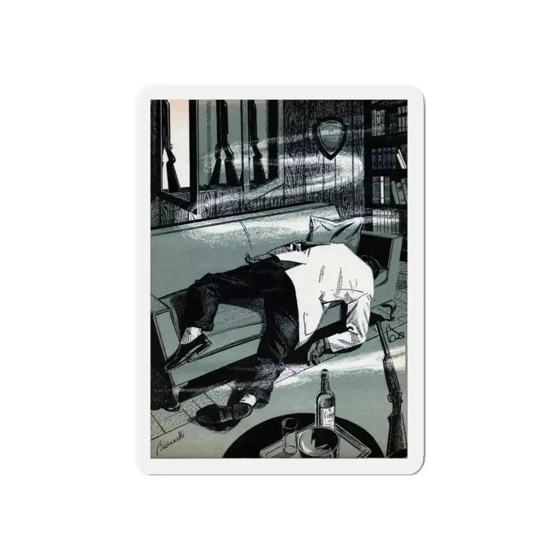 A Shot in the Dark, Bluebook Magazine, April 1956 (Magazine Illustration) Refrigerator Magnet - The Sticker Space