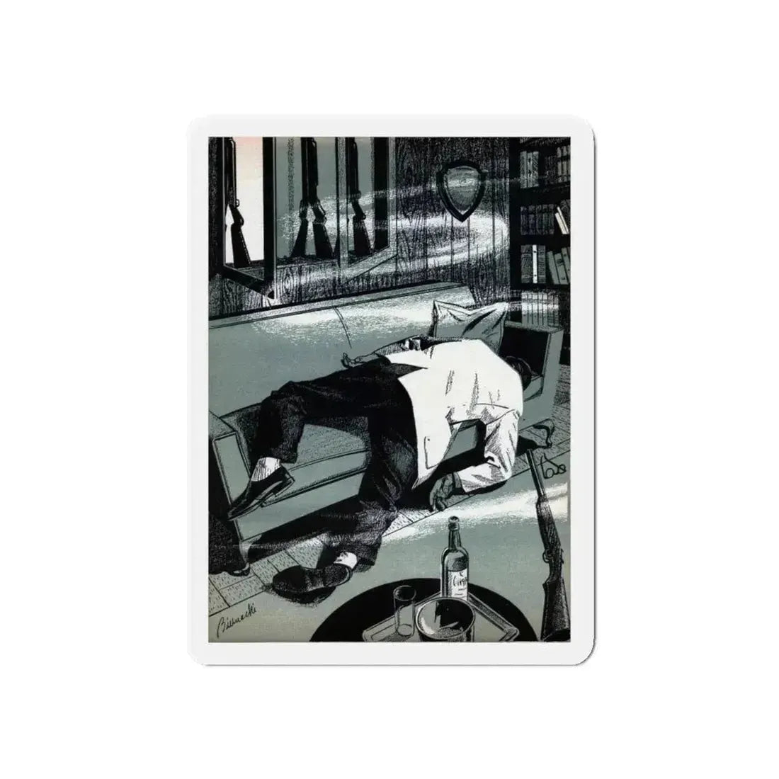 A Shot in the Dark, Bluebook Magazine, April 1956 (Magazine Illustration) Refrigerator Magnet - The Sticker Space