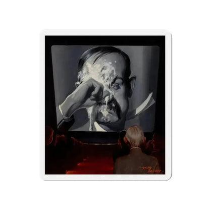 A Silent Comedy, probable magazine cover, 1927 (Magazine Illustration) Refrigerator Magnet 4 Inch - The Sticker Space