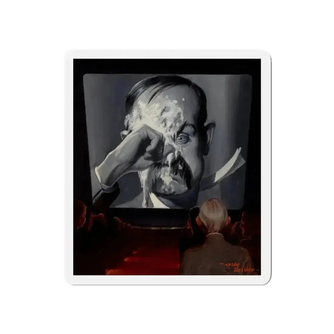 A Silent Comedy, probable magazine cover, 1927 (Magazine Illustration) Refrigerator Magnet 5 Inch - The Sticker Space