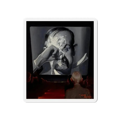 A Silent Comedy, probable magazine cover, 1927 (Magazine Illustration) Refrigerator Magnet 5 Inch - The Sticker Space