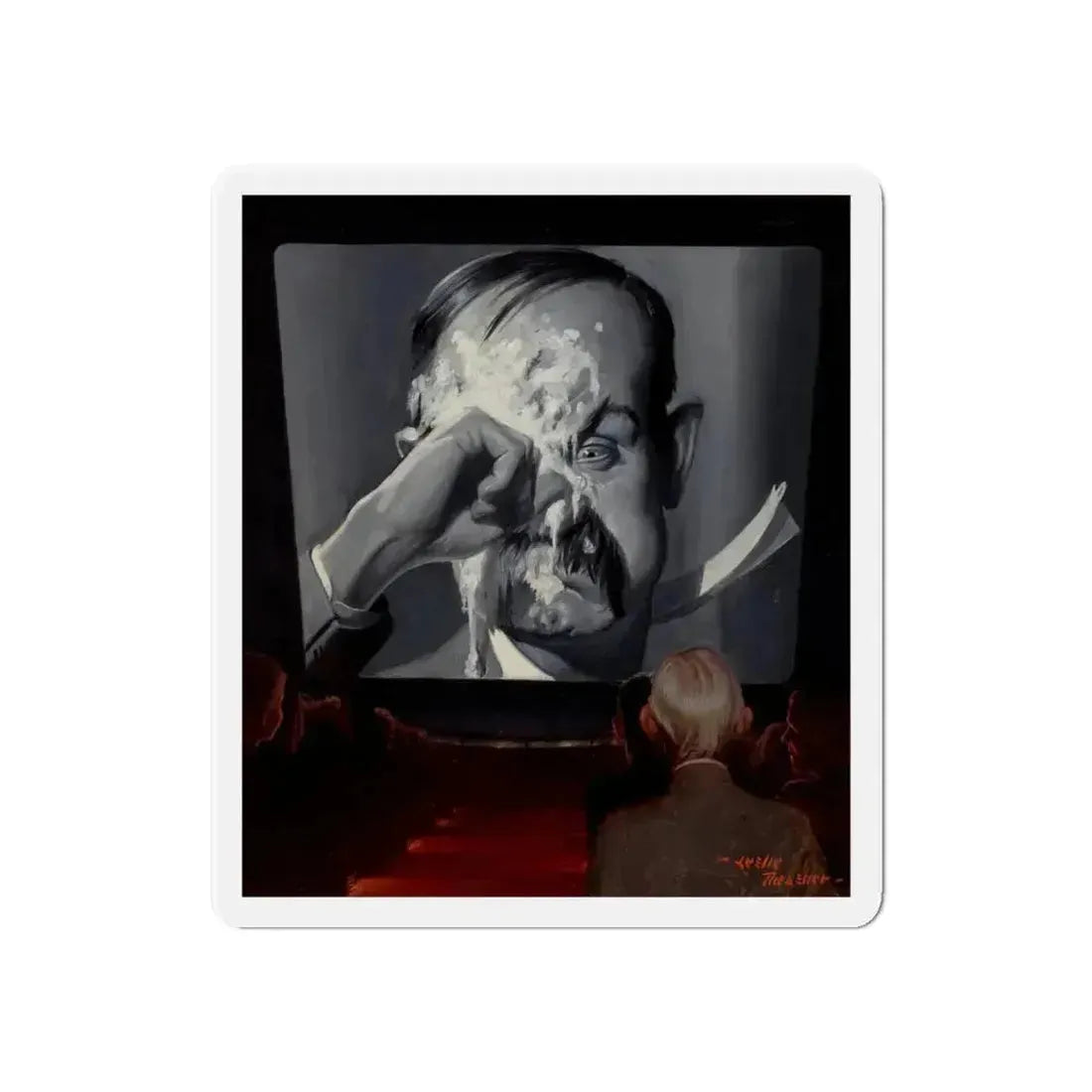 A Silent Comedy, probable magazine cover, 1927 (Magazine Illustration) Refrigerator Magnet 6 Inch - The Sticker Space