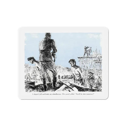 A Slave Escapes from Atomgrad (1), Blue Book Magazine, March 1950 (Magazine Illustration) Refrigerator Magnet 4 Inch - The Sticker Space