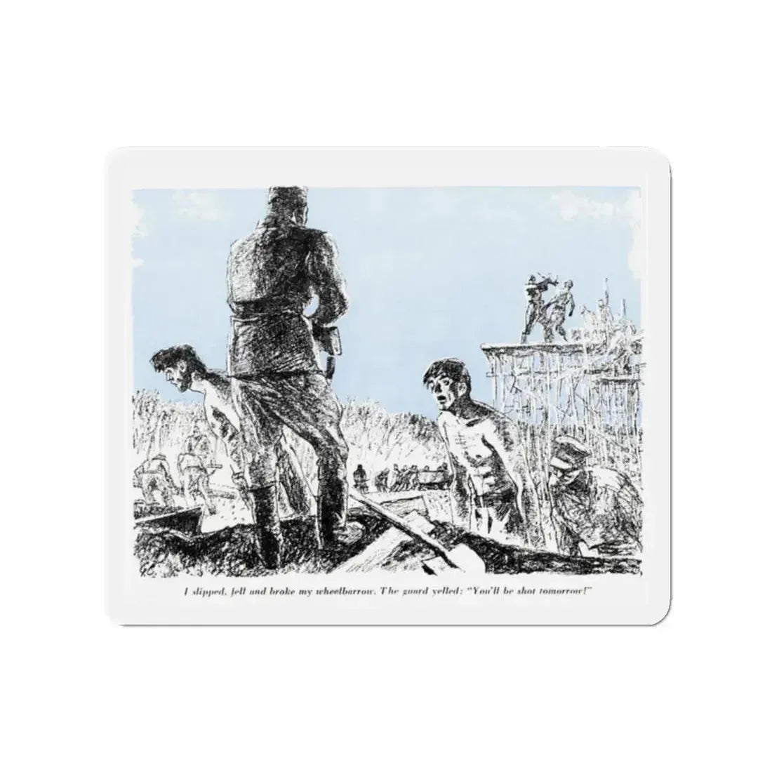 A Slave Escapes from Atomgrad (1), Blue Book Magazine, March 1950 (Magazine Illustration) Refrigerator Magnet - The Sticker Space