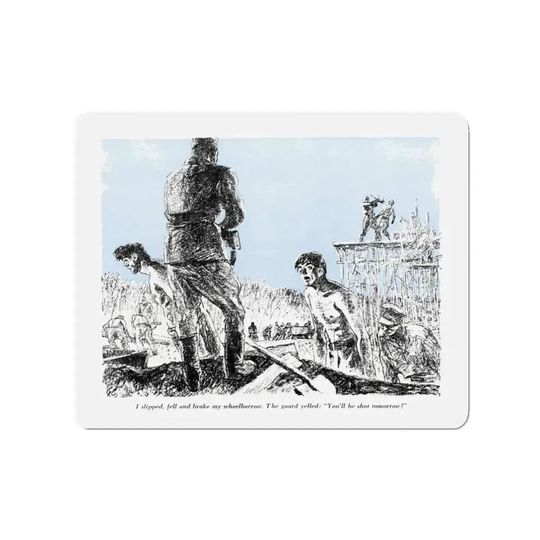 A Slave Escapes from Atomgrad (1), Blue Book Magazine, March 1950 (Magazine Illustration) Refrigerator Magnet - The Sticker Space