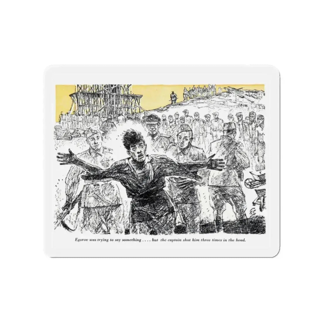 A Slave Escapes from Atomgrad (2), Blue Book Magazine, March 1950 (Magazine Illustration) Refrigerator Magnet - The Sticker Space