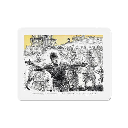 A Slave Escapes from Atomgrad (2), Blue Book Magazine, March 1950 (Magazine Illustration) Refrigerator Magnet - The Sticker Space