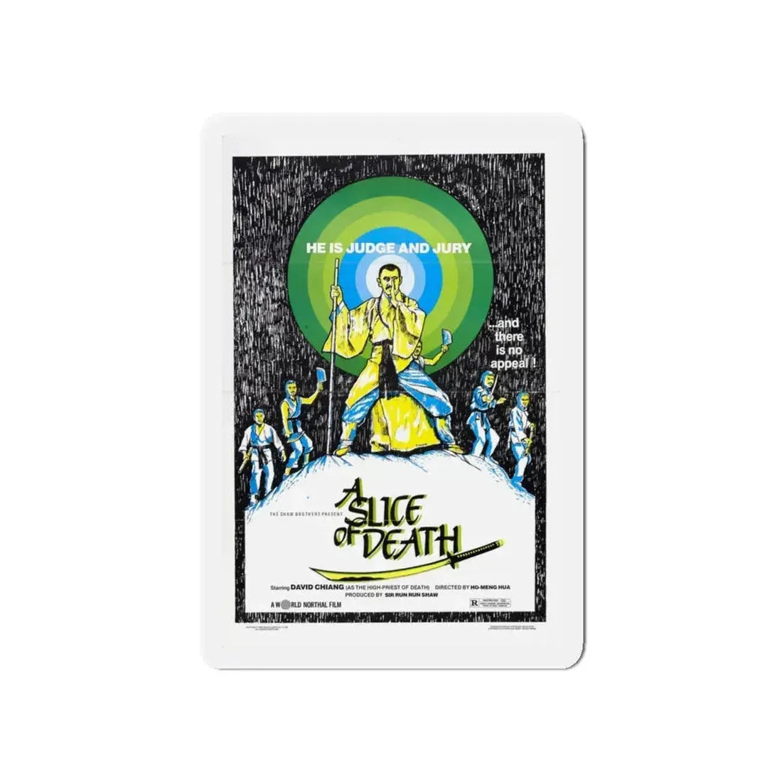 A SLICE OF DEATH 1979 Movie Poster - Refrigerator Magnet 5 Inch - The Sticker Space