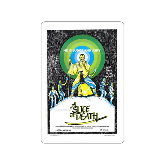 A SLICE OF DEATH 1979 Movie Poster STICKER Vinyl Die-Cut Decal 2 Inch - The Sticker Space