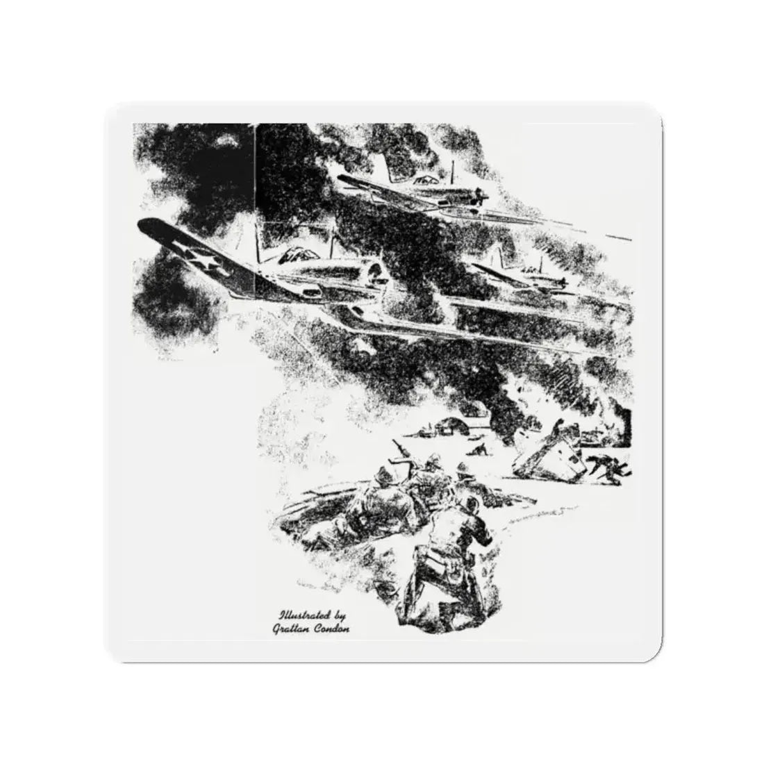 A Snow Job for the Kid (2), Blue Book Magazine, February 1946 (Magazine Illustration) Refrigerator Magnet 2 Inch - The Sticker Space