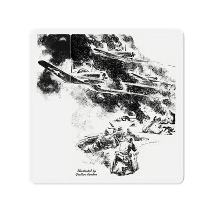 A Snow Job for the Kid (2), Blue Book Magazine, February 1946 (Magazine Illustration) Refrigerator Magnet 2 Inch - The Sticker Space