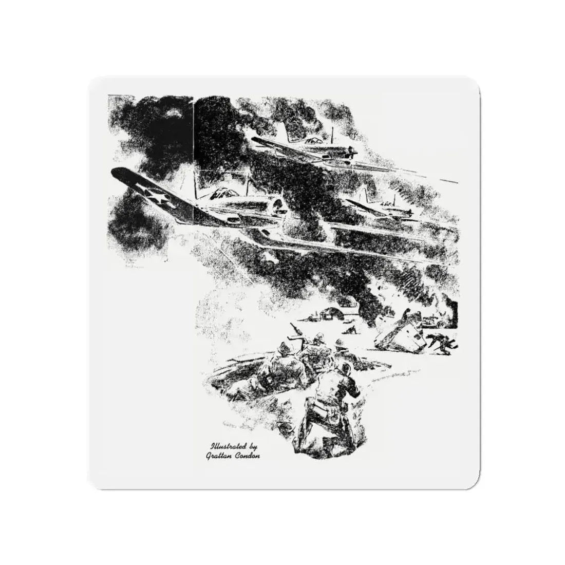 A Snow Job for the Kid (2), Blue Book Magazine, February 1946 (Magazine Illustration) Refrigerator Magnet 3 Inch - The Sticker Space