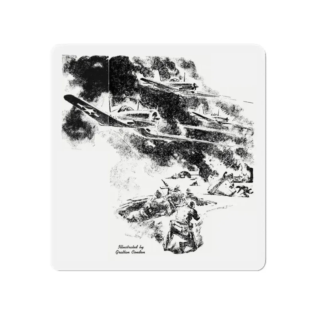 A Snow Job for the Kid (2), Blue Book Magazine, February 1946 (Magazine Illustration) Refrigerator Magnet 4 Inch - The Sticker Space