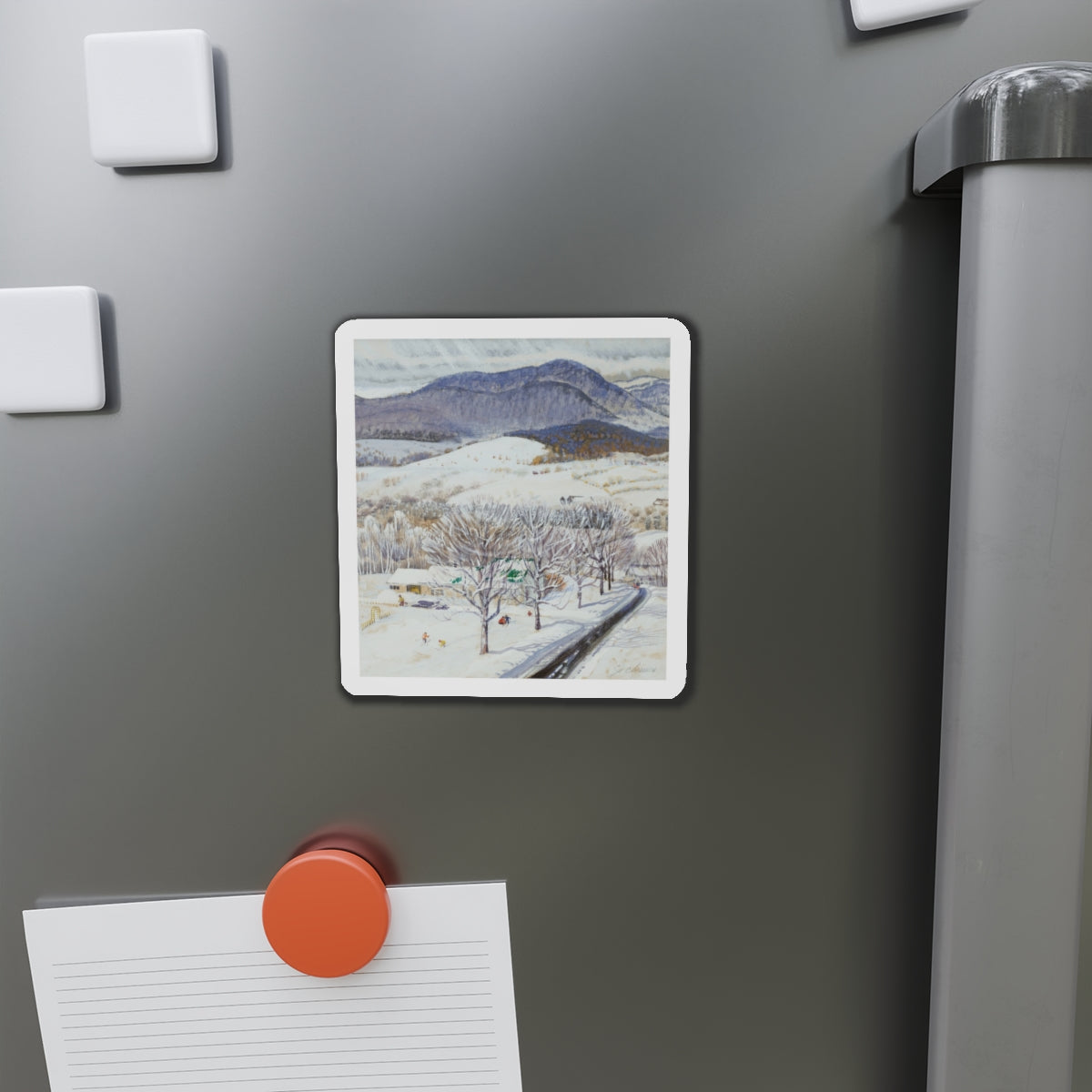 A Snowy Day, study (Magazine Illustration) Refrigerator Magnet-The Sticker Space