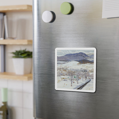 A Snowy Day, study (Magazine Illustration) Refrigerator Magnet-The Sticker Space