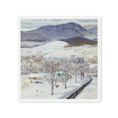 A Snowy Day, study (Magazine Illustration) Refrigerator Magnet-2" x 2"-The Sticker Space