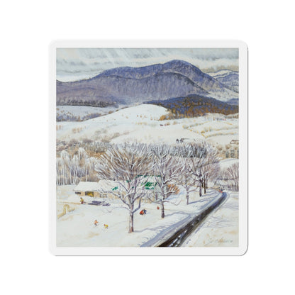 A Snowy Day, study (Magazine Illustration) Refrigerator Magnet-3" x 3"-The Sticker Space