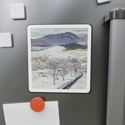 A Snowy Day, study (Magazine Illustration) Refrigerator Magnet-The Sticker Space