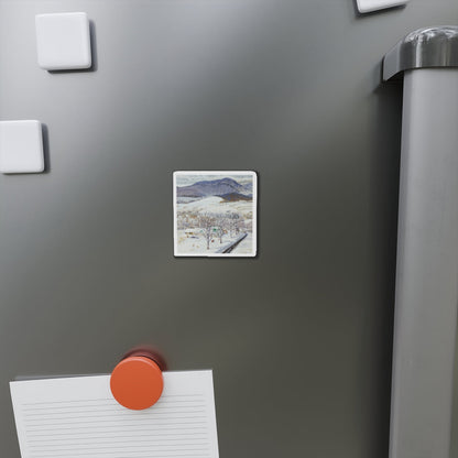 A Snowy Day, study (Magazine Illustration) Refrigerator Magnet-The Sticker Space