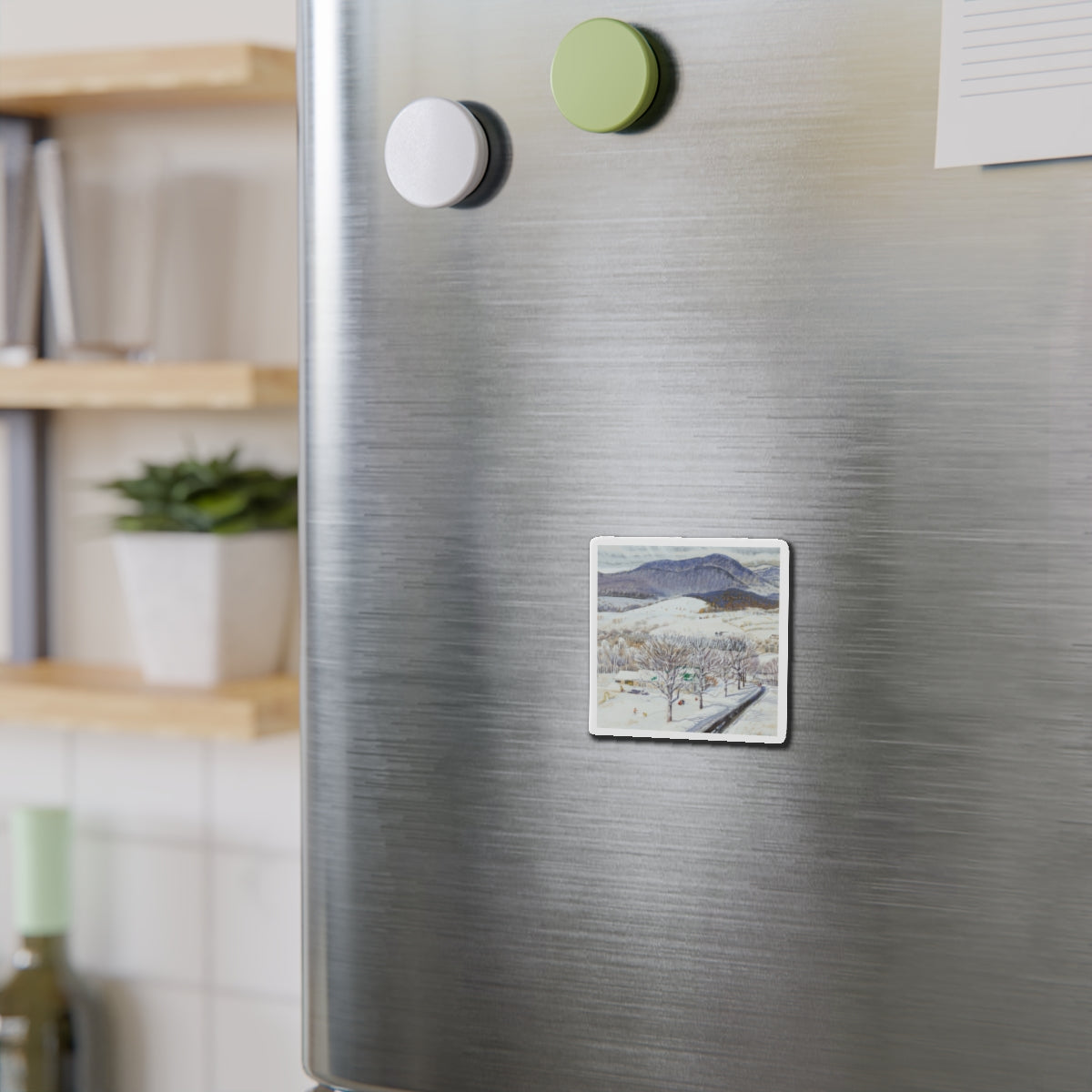 A Snowy Day, study (Magazine Illustration) Refrigerator Magnet-The Sticker Space