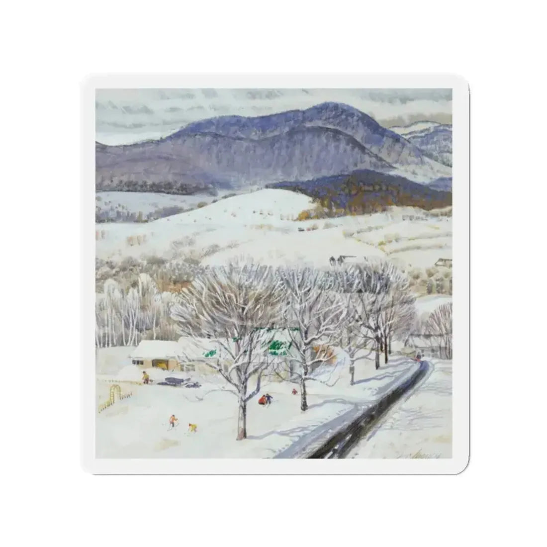 A Snowy Day, study (Magazine Illustration) Refrigerator Magnet - The Sticker Space