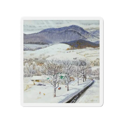 A Snowy Day, study (Magazine Illustration) Refrigerator Magnet - The Sticker Space
