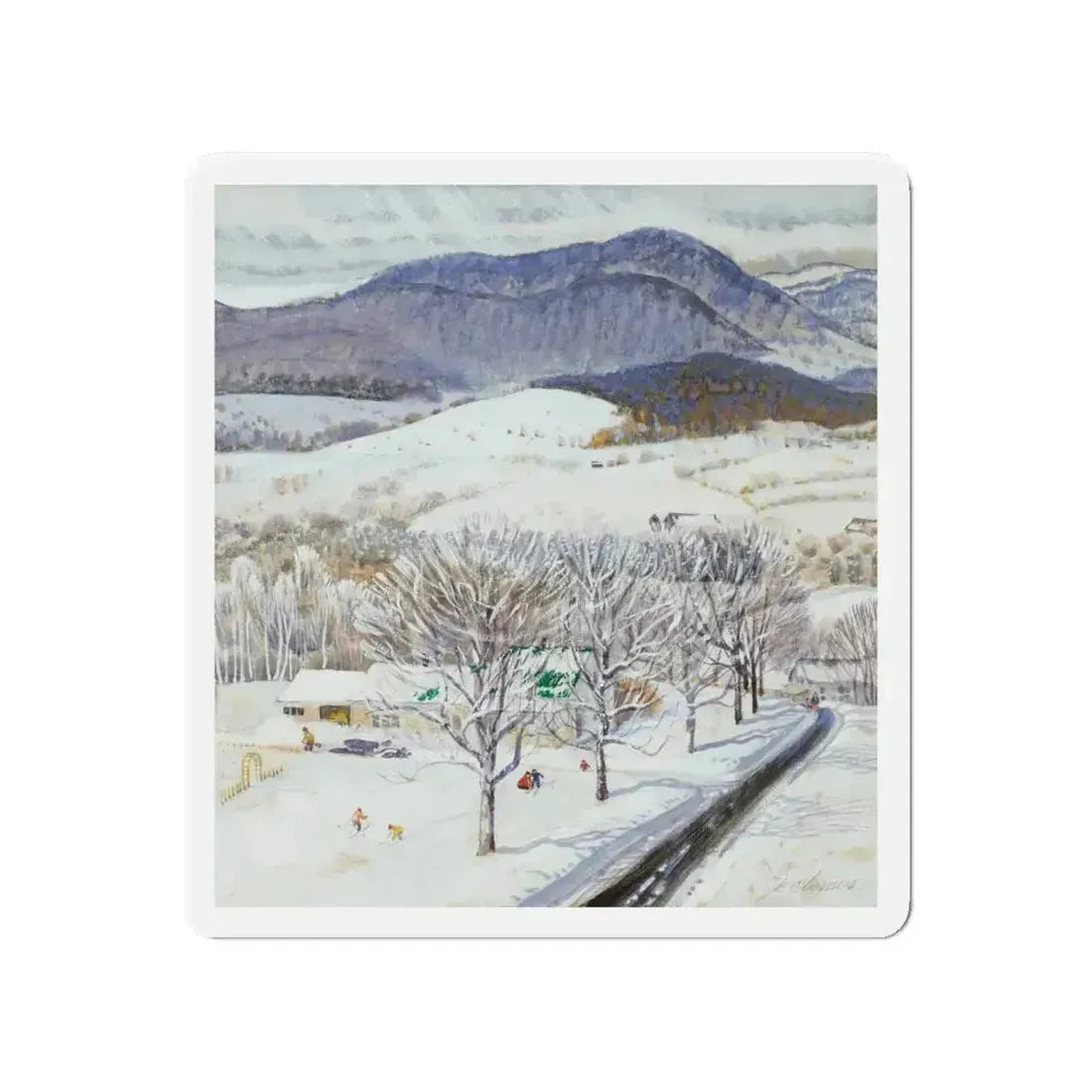 A Snowy Day, study (Magazine Illustration) Refrigerator Magnet - The Sticker Space