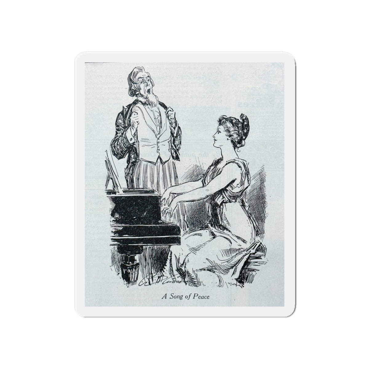 A Song of Peace, Life magazine, November 28, 1918 (Magazine Illustration) Refrigerator Magnet-4" x 4"-The Sticker Space