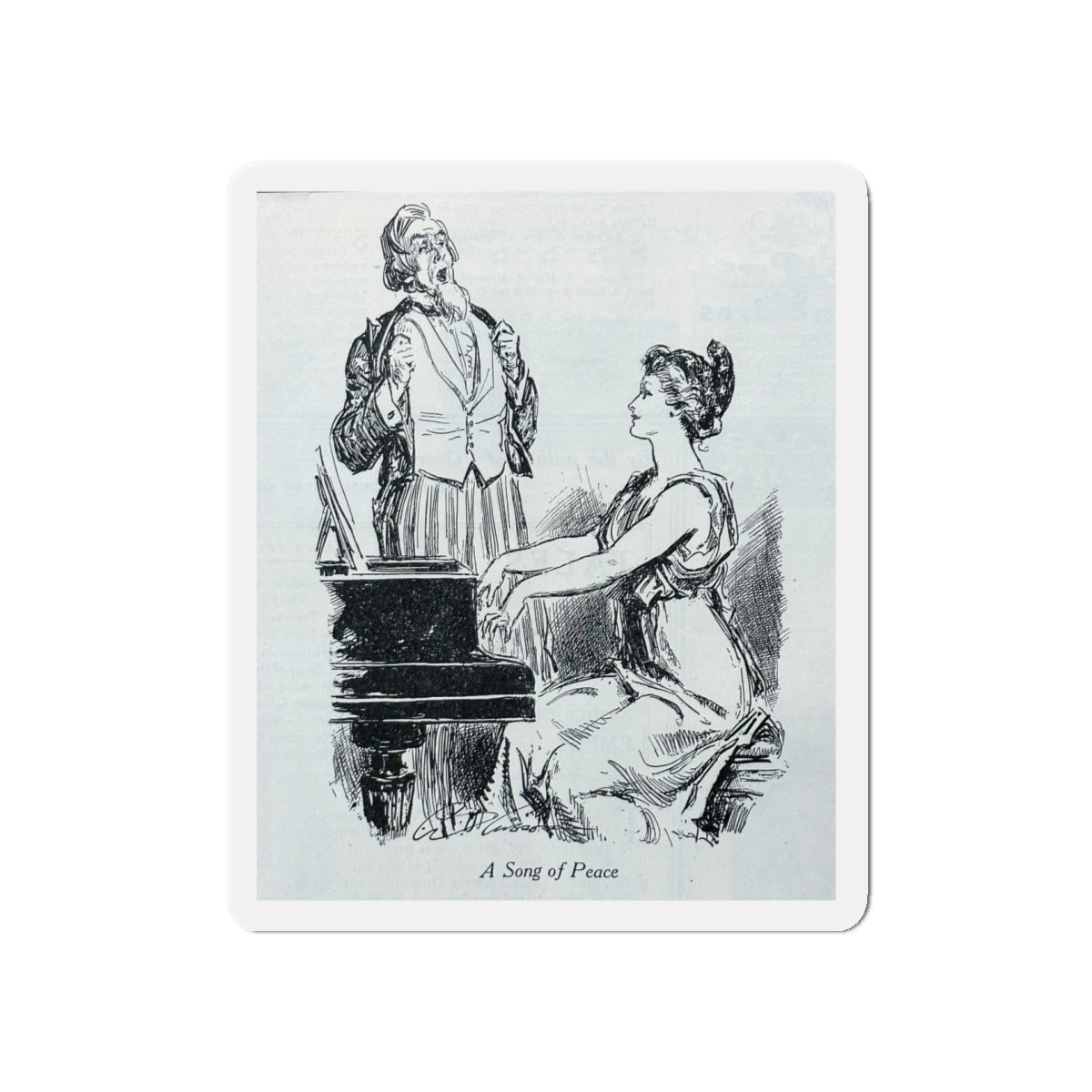 A Song of Peace, Life magazine, November 28, 1918 (Magazine Illustration) Refrigerator Magnet-5" x 5"-The Sticker Space