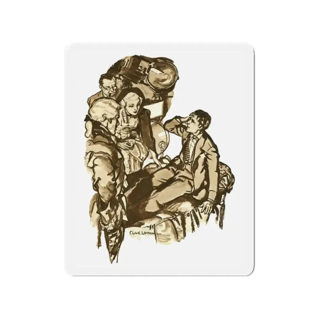 A Star Found Love by Eric Wood, Film Pictorial magazine, 1934 (Magazine Illustration) Refrigerator Magnet 2 Inch - The Sticker Space