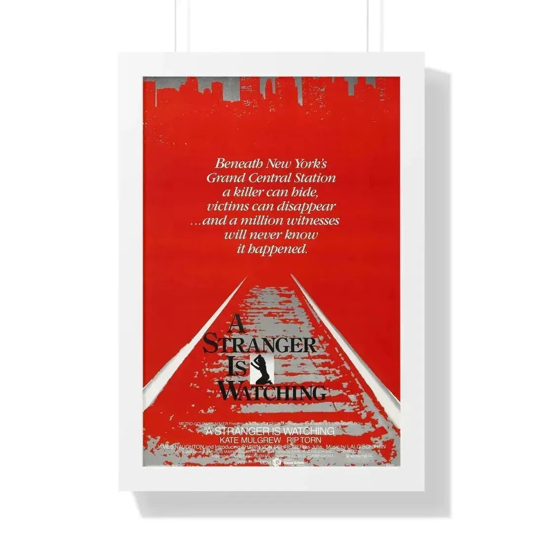 A STRANGER IS WATCHING 1982 - Framed Movie Poster 16″ x 24″ White - The Sticker Space