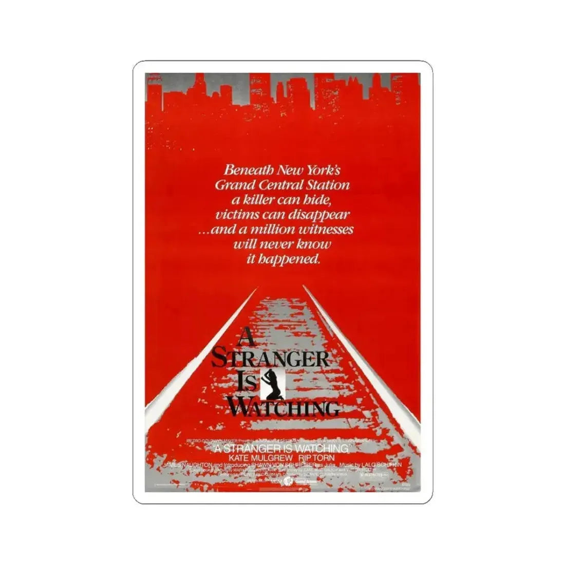 A STRANGER IS WATCHING 1982 Movie Poster - STICKER Vinyl Kiss-Cut Decal 3 Inch White - The Sticker Space