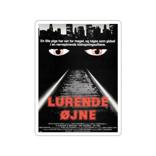 A STRANGER IS WATCHING (DANISH) 1982 Movie Poster STICKER Vinyl Die-Cut Decal 2 Inch - The Sticker Space