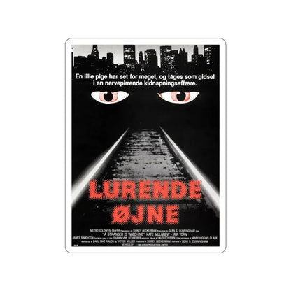 A STRANGER IS WATCHING (DANISH) 1982 Movie Poster STICKER Vinyl Die-Cut Decal - The Sticker Space