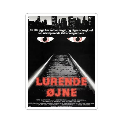 A STRANGER IS WATCHING (DANISH) 1982 Movie Poster - STICKER Vinyl Kiss-Cut Decal 2 Inch White - The Sticker Space