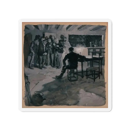 A Surprise Visit, probable magazine story illustration (Magazine Illustration) Refrigerator Magnet 4 Inch - The Sticker Space