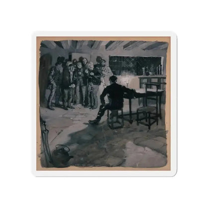 A Surprise Visit, probable magazine story illustration (Magazine Illustration) Refrigerator Magnet 5 Inch - The Sticker Space