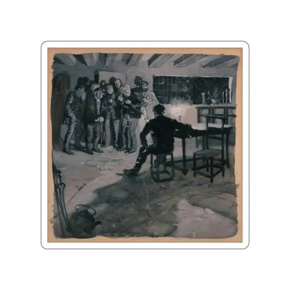 A Surprise Visit, probable magazine story illustration (Magazine Illustration) STICKER Vinyl Die-Cut Decal - The Sticker Space