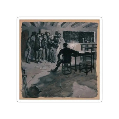 A Surprise Visit, probable magazine story illustration (Magazine Illustration) STICKER Vinyl Die-Cut Decal - The Sticker Space