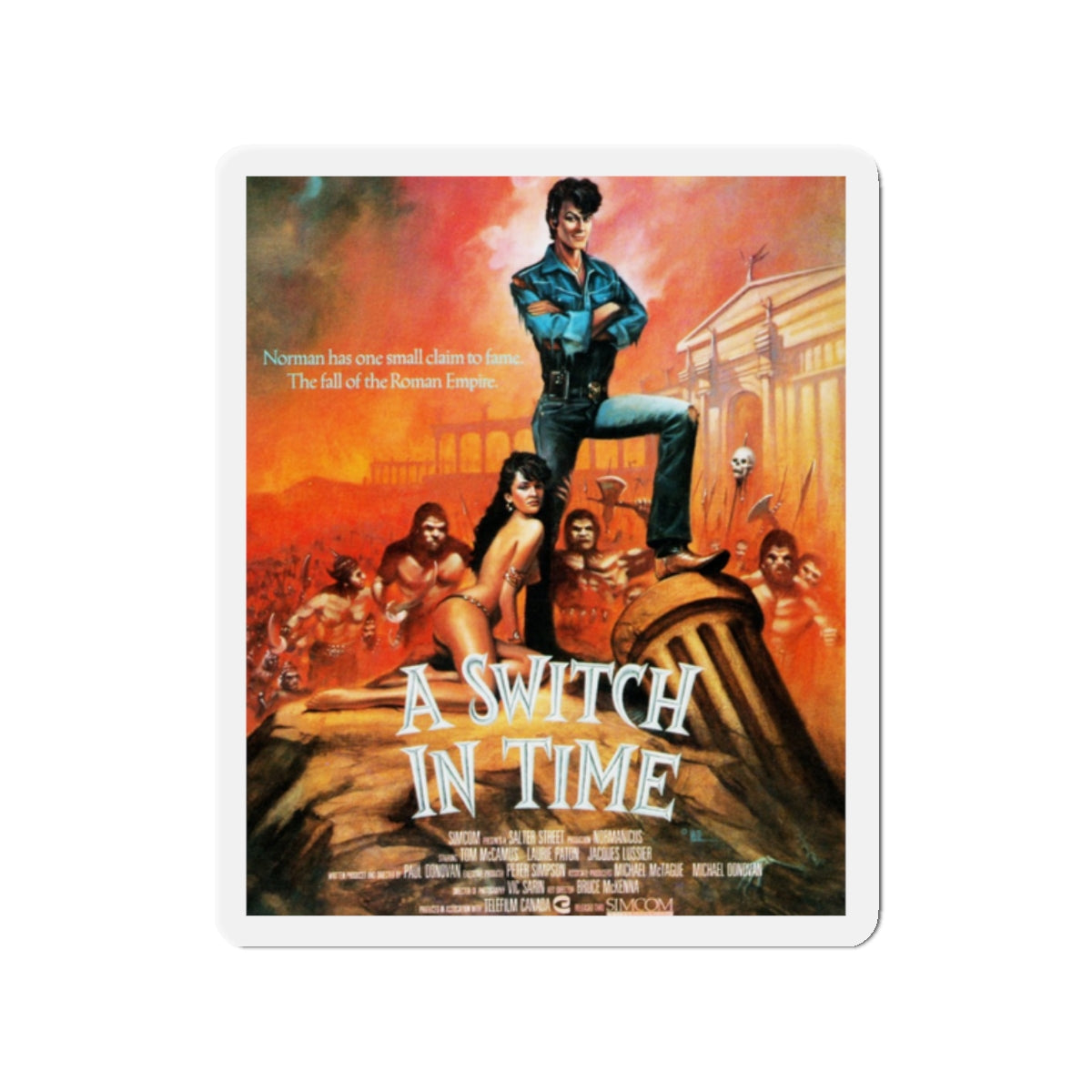 A SWITCH IN TIME (NORMAN'S AWESOME EXPERIENCE) 1988 Movie Poster - Die-Cut Magnet-2" x 2"-The Sticker Space