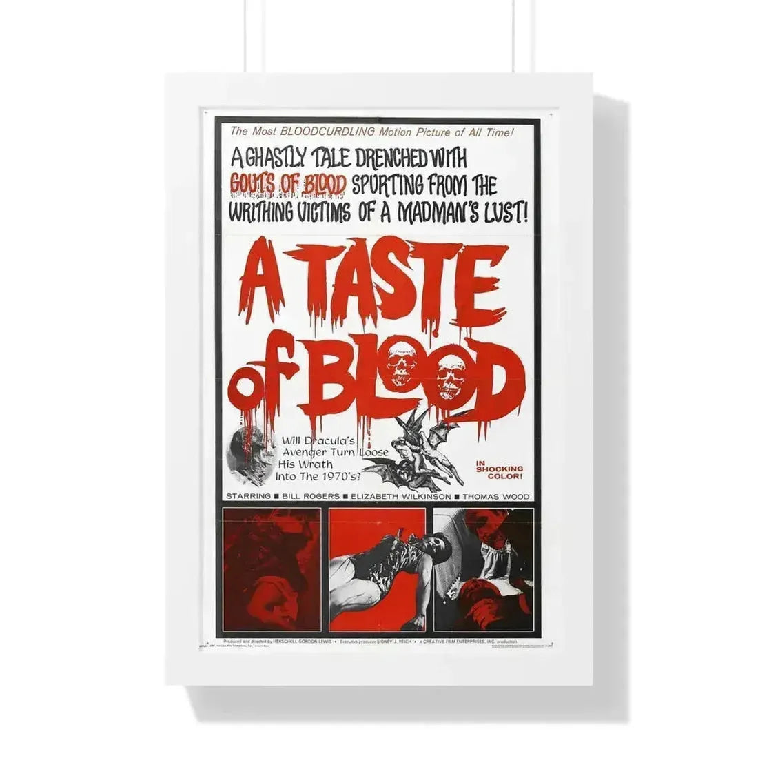 A TASTE OF BLOOD 1967 - Framed Movie Poster 16″ x 24″ White - The Sticker Space