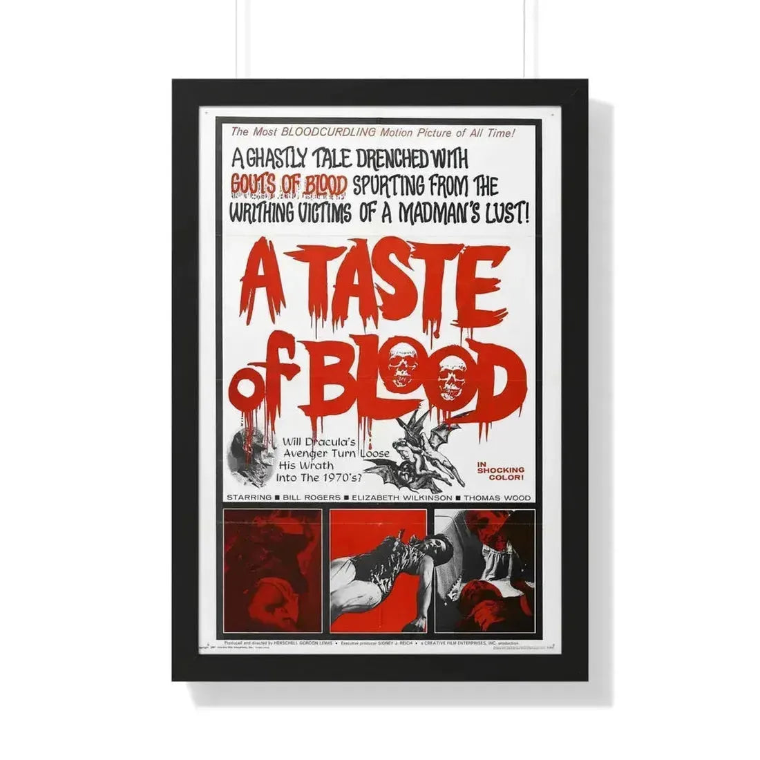 A TASTE OF BLOOD 1967 - Framed Movie Poster 20" x 30" Black - The Sticker Space