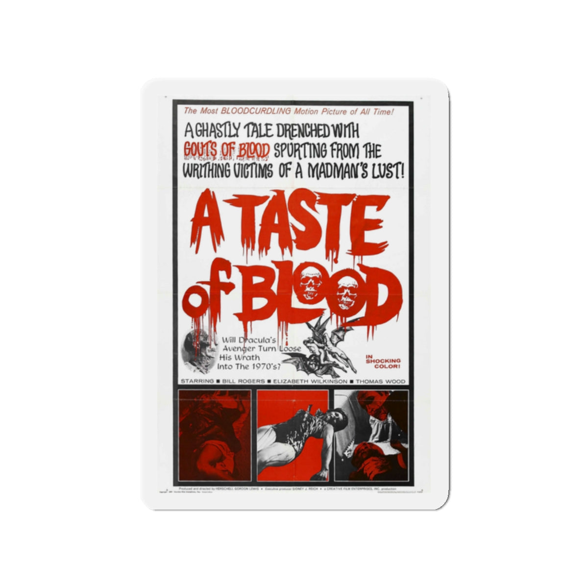 A TASTE OF BLOOD 1967 Movie Poster - Die-Cut Magnet-2" x 2"-The Sticker Space