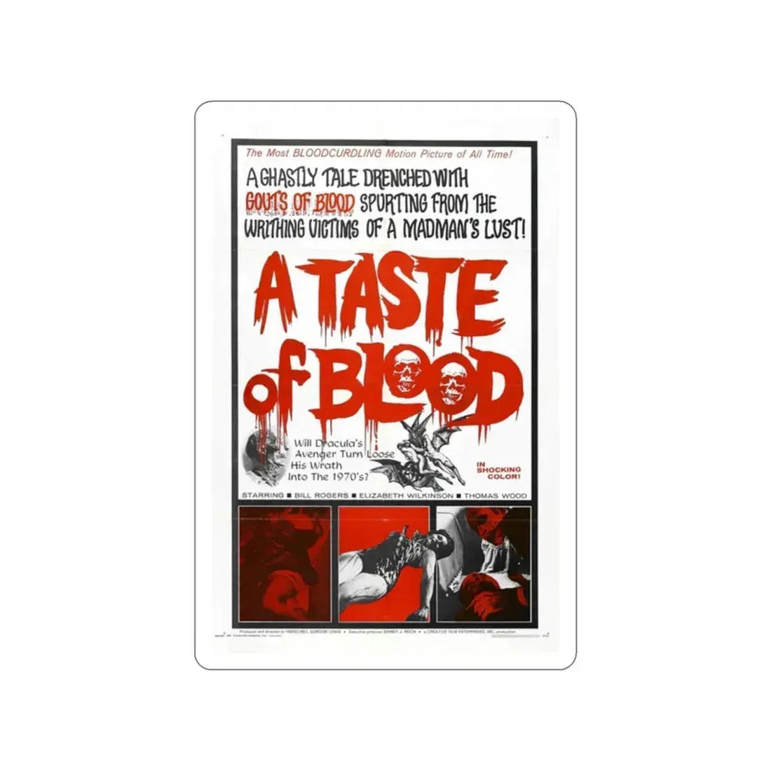 A TASTE OF BLOOD 1967 Movie Poster STICKER Vinyl Die-Cut Decal 2 Inch - The Sticker Space