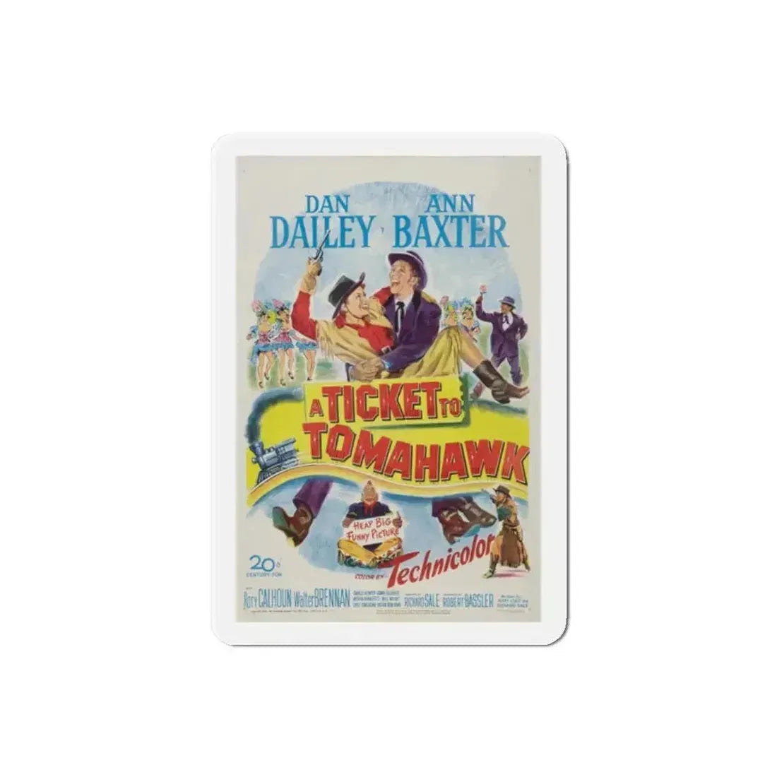 A Ticket to Tomahawk 1950 Movie Poster Refrigerator Magnet 2 Inch - The Sticker Space