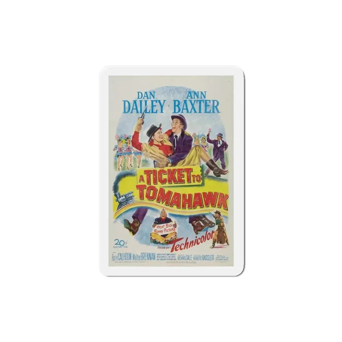 A Ticket to Tomahawk 1950 Movie Poster Refrigerator Magnet 4 Inch - The Sticker Space